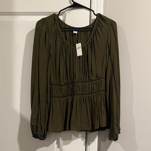 Old Navy Dark Olive Blouse 8006